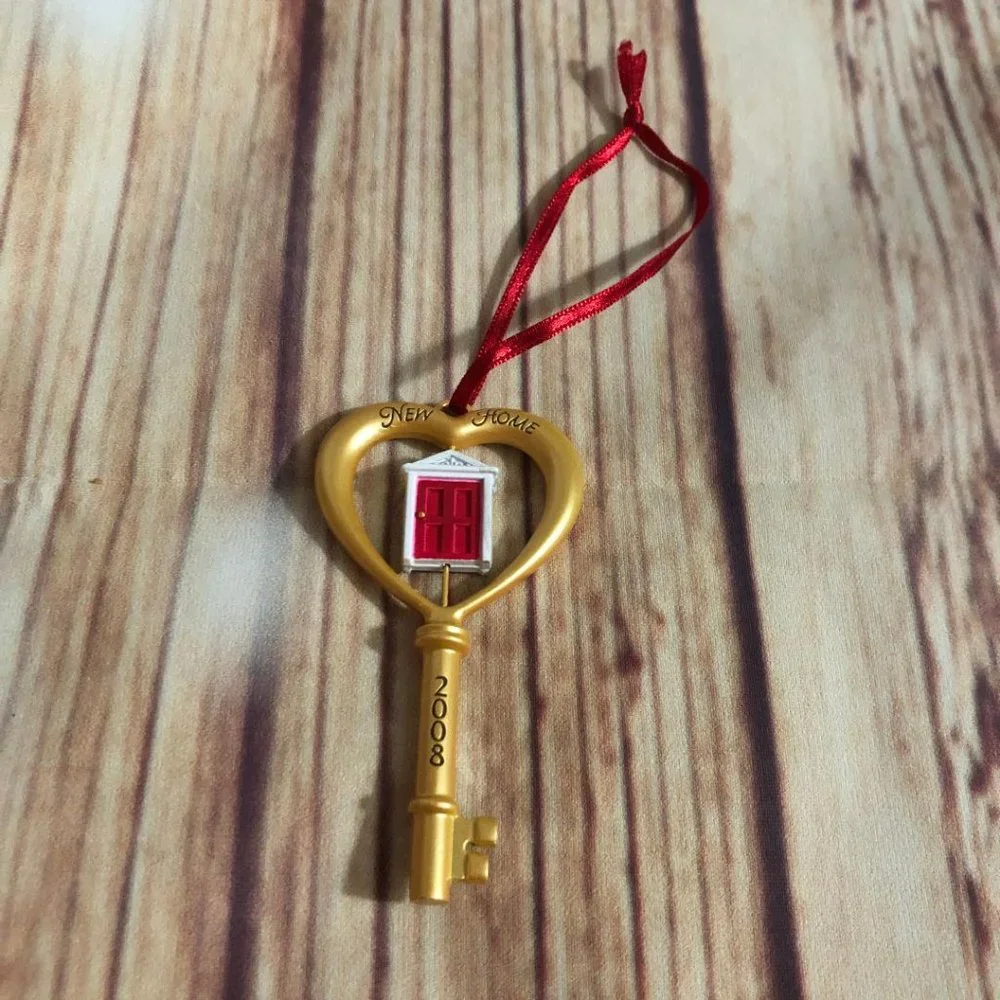 2008 Hallmark Keepsake Christmas Ornament Our New Home Metal House Key
